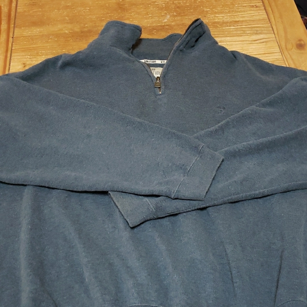Solitude Men's Blue Quarter-Zip Sweater